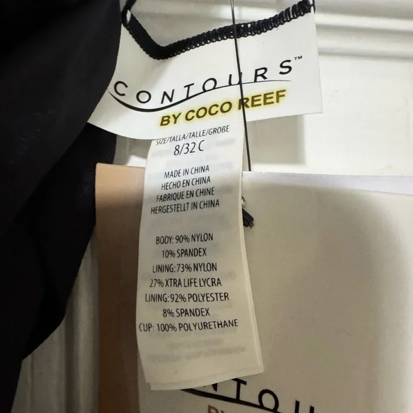 NWT Contours by Coco Reef Belted High-Neck One-Piece Swimsuit Size 8/32C - Picture 4 of 5